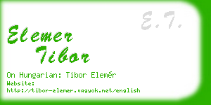 elemer tibor business card